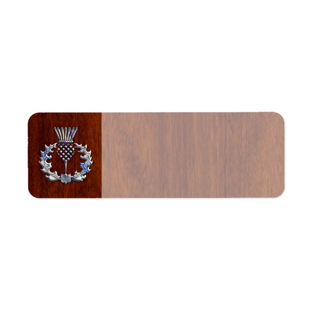 Chrome Like Thistle on Mahogany Wood Style (Front)