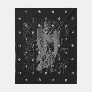 Chrome like Virgo Zodiac Sign on Hevelius Fleece Blanket