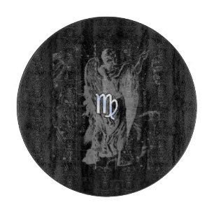 Chrome like Virgo Zodiac Sign on Hevelius in Black Cutting Board