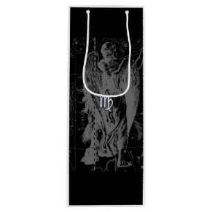Chrome like Virgo Zodiac Sign on Hevelius Wine Gift Bag
