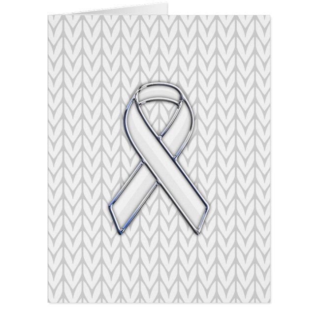 Chrome Like White Knit Ribbon Awareness Print (Front)