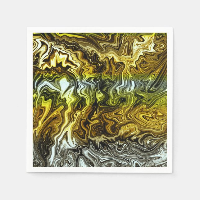 Chrome Liquid Metallic Gold Silver Cool Party Napkin (Front)