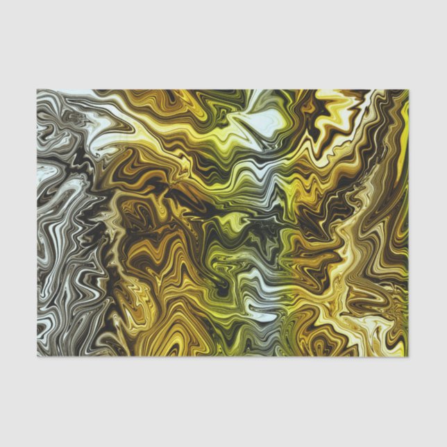 Chrome Liquid Metallic Gold Silver Cool Party Tissue Paper (Front)