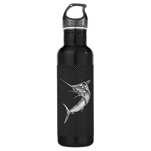 Chrome Marlin on Carbon Fibre 710 Ml Water Bottle
