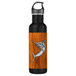 Chrome Marlin on Teak Wood 710 Ml Water Bottle