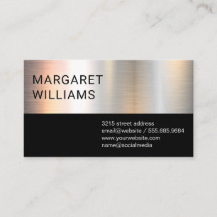 Chrome Metallic Black Colour Block Business Card