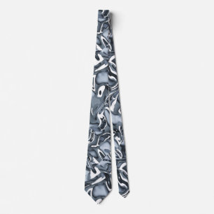 Chrome Metallic Flow Tie