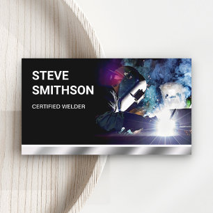 Chrome Metallic Metal Works Welding Service Welder Business Card
