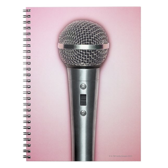 Chrome Microphone Spiral Notebook (Front)