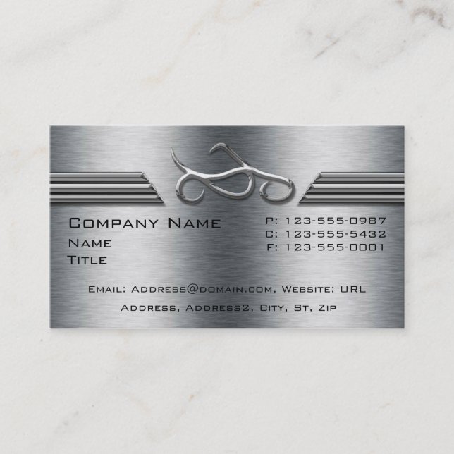 Chrome Motorcycle Business Cards (Front)