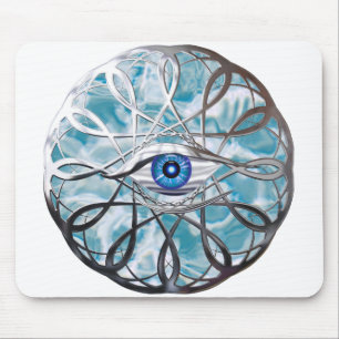 Chrome Mystical Eye Design Mouse Pad