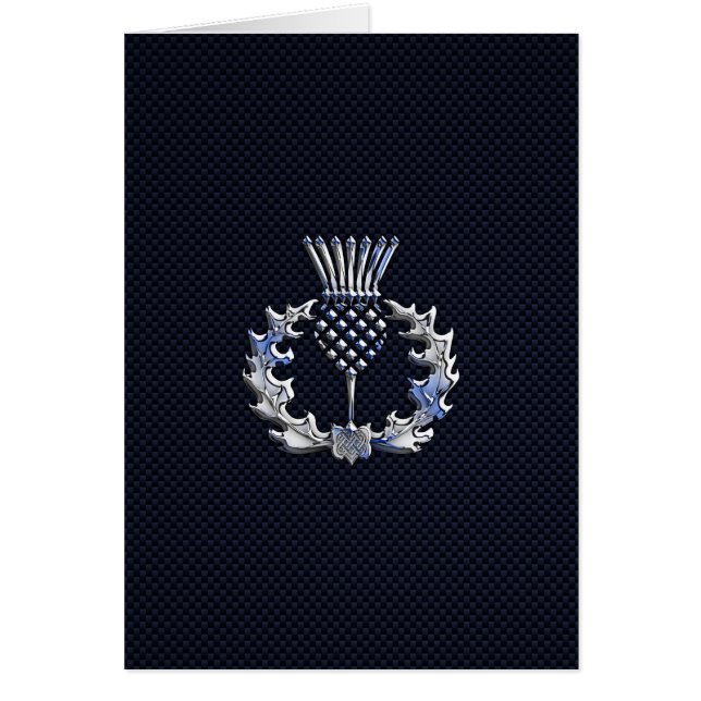 Chrome on Carbon Fibre Print Scottish Thistle (Front)