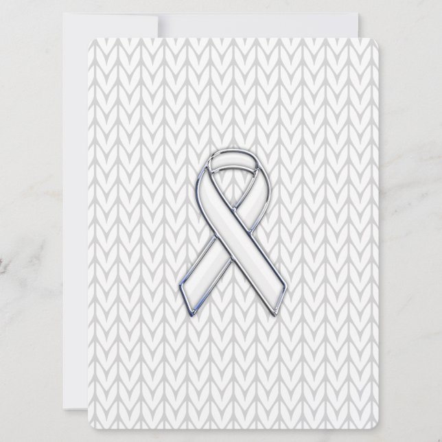 Chrome on White Knit Ribbon Awareness Print (Front)