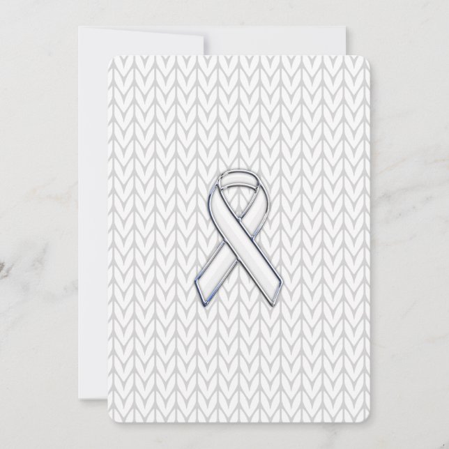Chrome on White Knit Ribbon Awareness Print (Front)