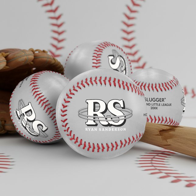 Chrome Orbit Monogram Initials Any Colour ID1331 Baseball (Creator Uploaded)