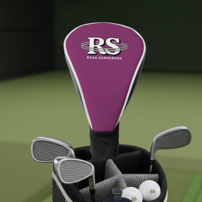Chrome Orbit Monogram Initials Any Colour ID1331 Golf Head Cover (Creator Uploaded)