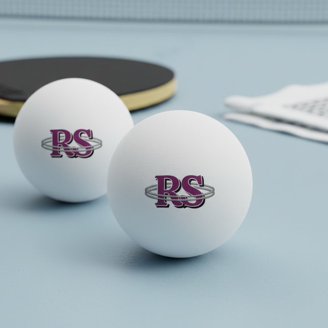 Chrome Orbit Monogram Initials Any Colour ID1331 Ping Pong Ball (Creator Uploaded)