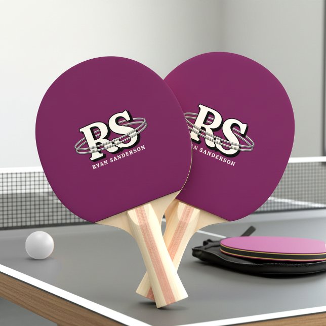 Chrome Orbit Monogram Initials Any Colour ID1331 Ping Pong Paddle (Creator Uploaded)