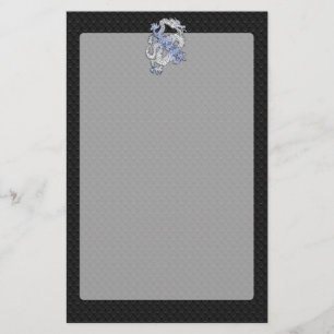 Chrome orient Style Dragon Black Snake Skin Print Stationery