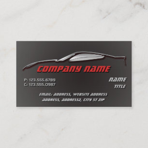 Chrome Outline Corvette Business cards