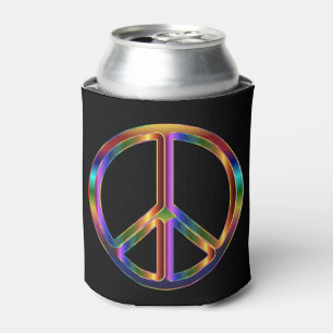 Chrome Peace Sign Can Cooler