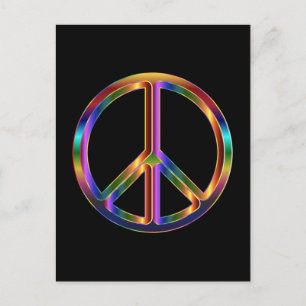 Chrome Peace Sign Postcard