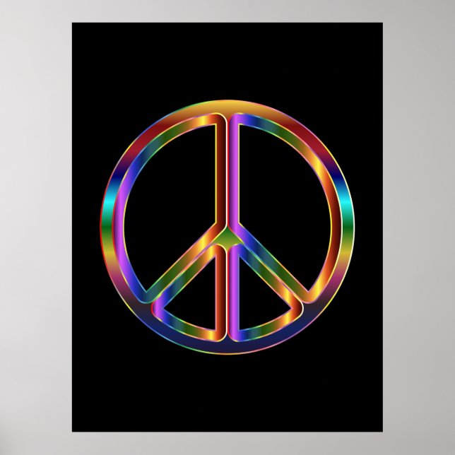 Chrome Peace Sign Poster (Front)