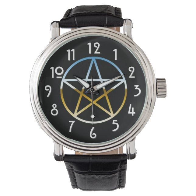 Chrome Pentacle on Black Watch (Front)