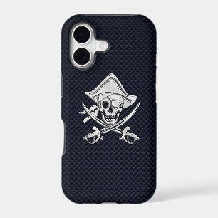 Chrome Pirate Crossbones on Carbon Fiber