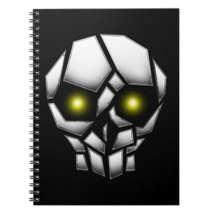 Chrome Plated Skull with Glowing Eyes Spiral Notebook