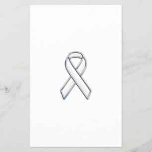 Chrome Print Belted White Ribbon Awareness Flyer