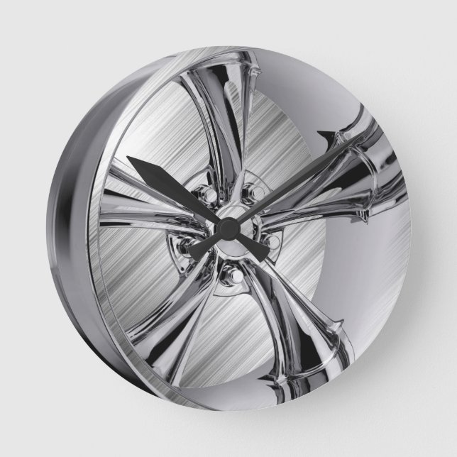 Chrome  rim round clock (Front)