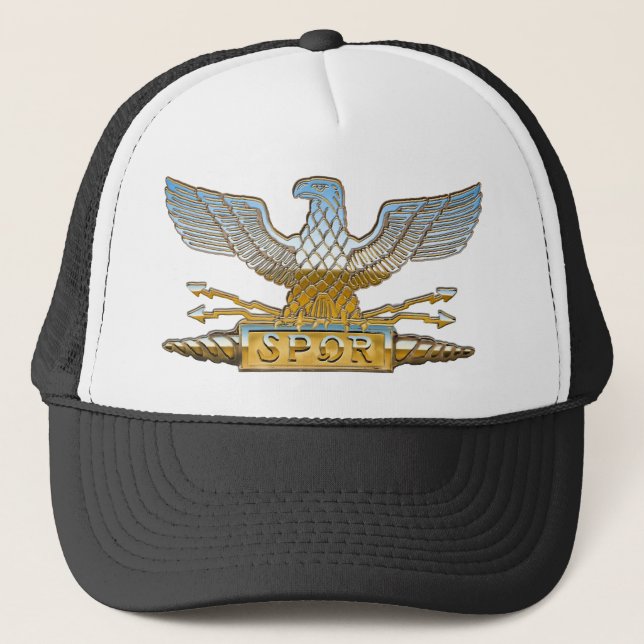 Chrome Roman Eagle Trucker Hat (Front)