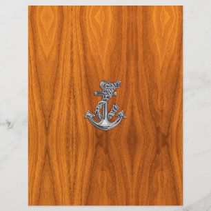 Chrome Rope Anchor on Teak Veneer
