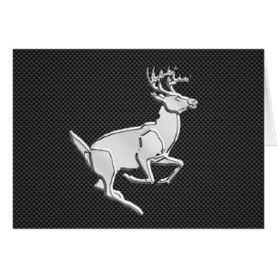 Chrome Running Deer on Carbon Fibre Print