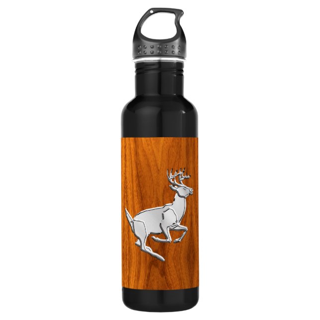 Chrome Running Deer on Fine Teak Print 710 Ml Water Bottle (Front)