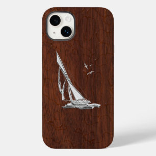 Chrome Sailboat onWet Mahogany Print Case-Mate iPhone 14 Plus Case