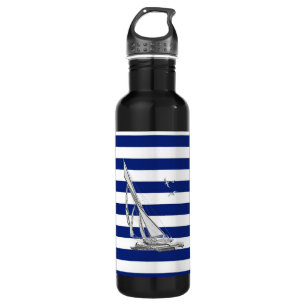 Chrome Sailing on Nautical Stripes 710 Ml Water Bottle