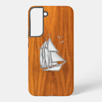 Chrome Silver Sailing on Teak Veneer Decor