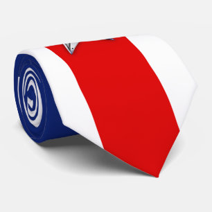Chrome Silver Star on Festive Patriotic Colours Tie