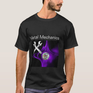CHROME SKULL AND CROSSED WRENCHES METAL MECHANICS T-Shirt