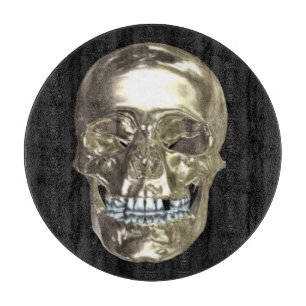 Chrome Skull Cutting Board