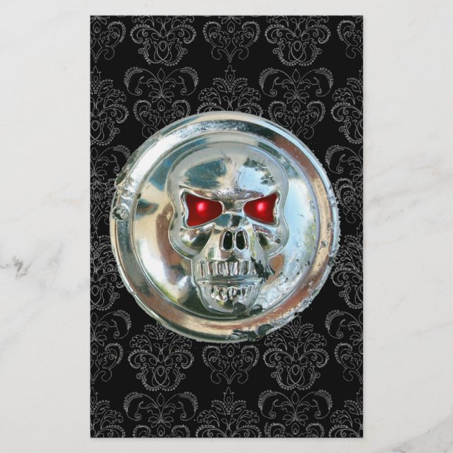 CHROME SKULL DAMASK STATIONERY (Front)