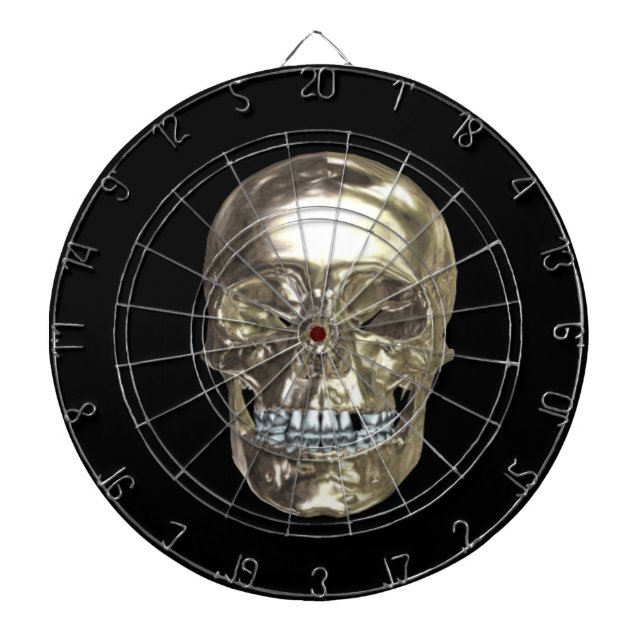 Chrome Skull Dart Board (Front)