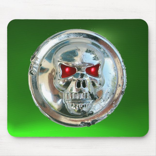 CHROME SKULL , Green Emerald Mouse Pad (Front)