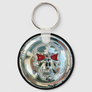 CHROME SKULL KEY RING