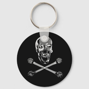 Chrome Skull Key Ring