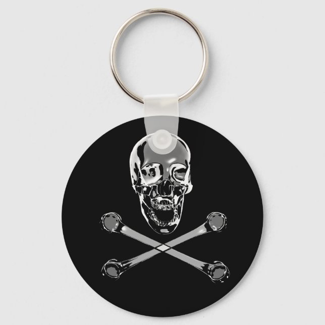 Chrome Skull Key Ring (Front)