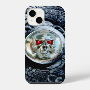 CHROME SKULL WITH FANTASY GRIFFINS iPhone 14 CASE