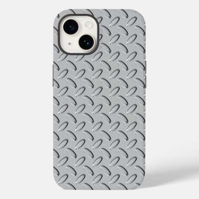 Chrome Steel Diamond Plate Case-Mate iPhone Case (Back)
